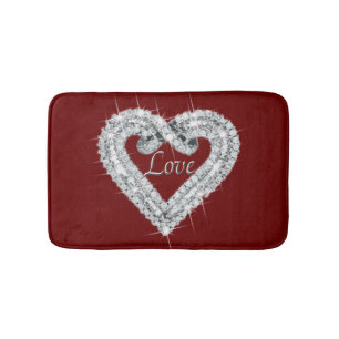 Love Diamond Heart Bath Mat