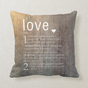Love Dictionary Definition Valentine Typography Throw Pillow