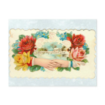 Love die-cut with hands & roses