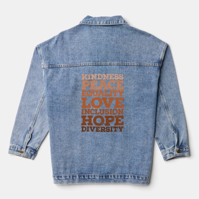 Love Diversity Equality Juneteenth Black History M Denim Jacket (Back)