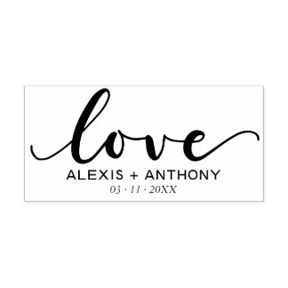 Love - DIY wedding favour rubber stamp personalize