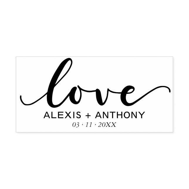 Love - DIY wedding favour rubber stamp personalize (Imprint)