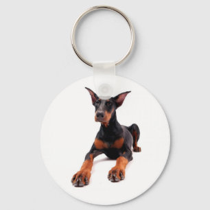 Love Doberman Pinscher Puppy Dog Keychain