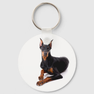 Love Doberman Pinscher Puppy Dog Keychain