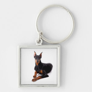 Love Doberman Pinscher Puppy Dog Keychain