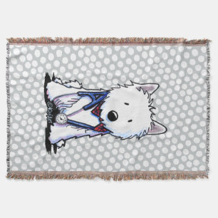 Love Doctor Westie Dotted Throw Blanket