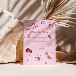 Love Dog 1st Birthday – Cute Puppy, Balloons Thank You Card