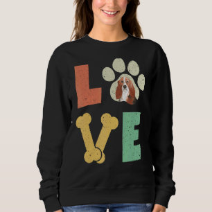 Love Dog Basset Hound Dog Dog Breed Sweatshirt