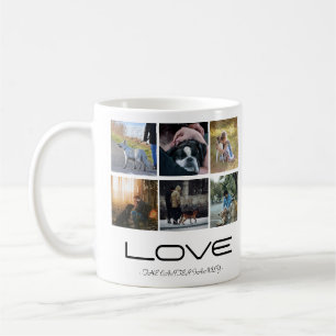 Love Dog Family Portrait Collage Design Coffee Mug