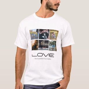Love Dog Family Portrait Collage Design T-Shirt