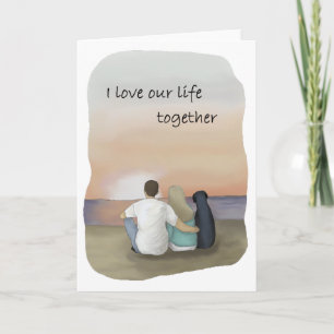 love dog greeting card; black labrador card