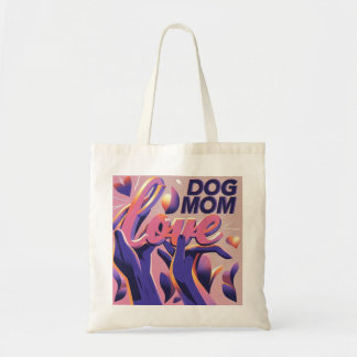 Love Dog Mum Pink Purple Tote Bag