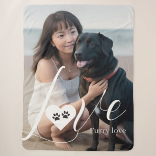 Love Dog Owner Photo Sherpa Blanket