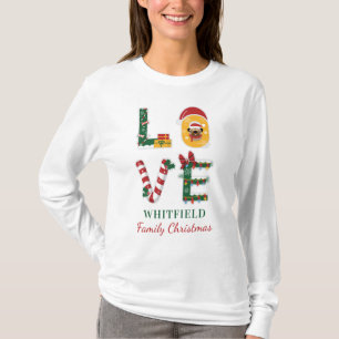 LOVE Dog Personalized Christmas Matching Family T-Shirt