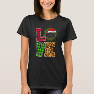 Love Dog Tibetan Mastiff Santa Hat Christmas Xmas T-Shirt