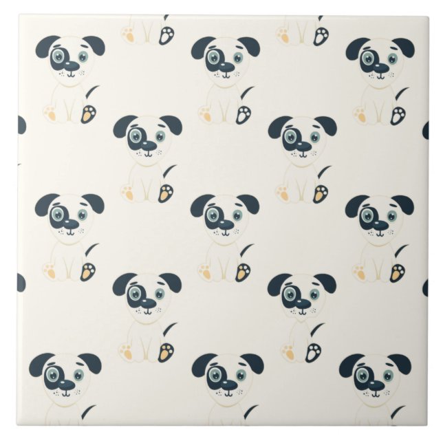Love dogs Art Ceramic Tile (Front)