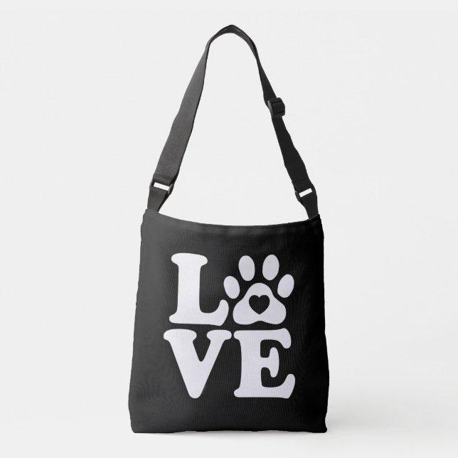 Love Dogs Paw Print  Crossbody Bag (Front)