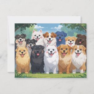 Love dogs postcard
