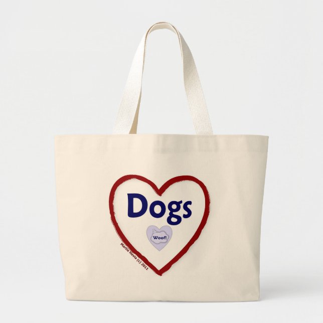 Love Dogs (Woof) Large Tote Bag (Front)