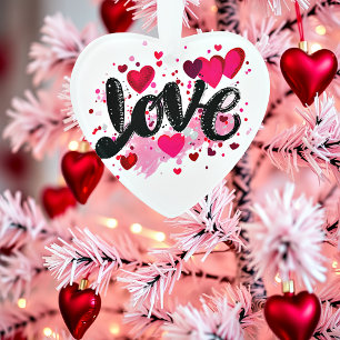 Love doodle art valentine ornament