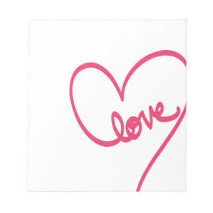Love Doodle Design with Heart Notepad