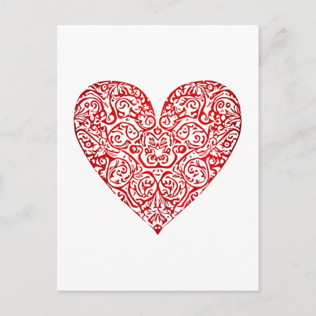 Love Doodle Heart Abstract Art, No 02 Postcard (Front)