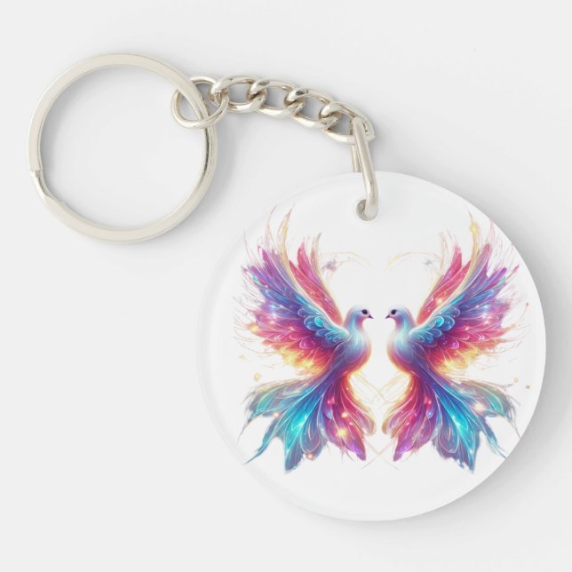 Love Dove Birds Keychain (Front)