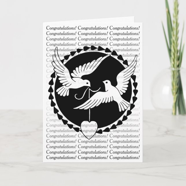 Love Doves Elegant Gay Wedding Congratulations Card (Front)
