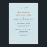Love Doves Wedding Invitations - Sky Blue<br><div class="desc">A modern illustration of two love doves flying over the ocean waves creates a beautiful wedding stationery to complement your romantic seaside celebration. More colours available. Custom colours available upon request.com</div>