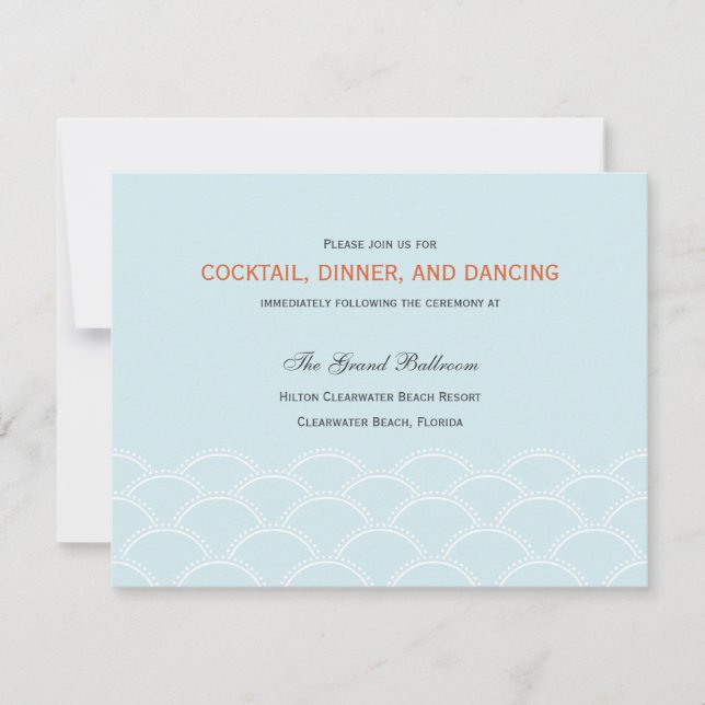 Love Doves Wedding Reception Cards - Sky Blue (Front)