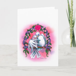 Love Doves White Wedding Invitation