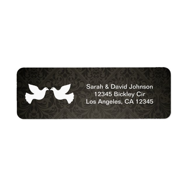 Love Doves with black and grey damask (Front)