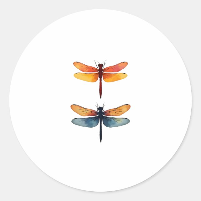 Love Dragonflies child small simple Minimalist Dra Classic Round Sticker (Front)