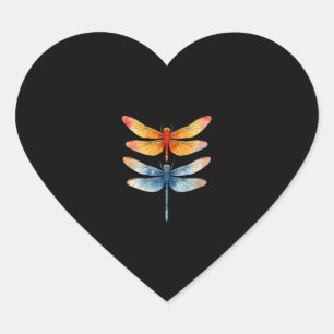 Love Dragonflies child small simple Minimalist Dra Heart Sticker