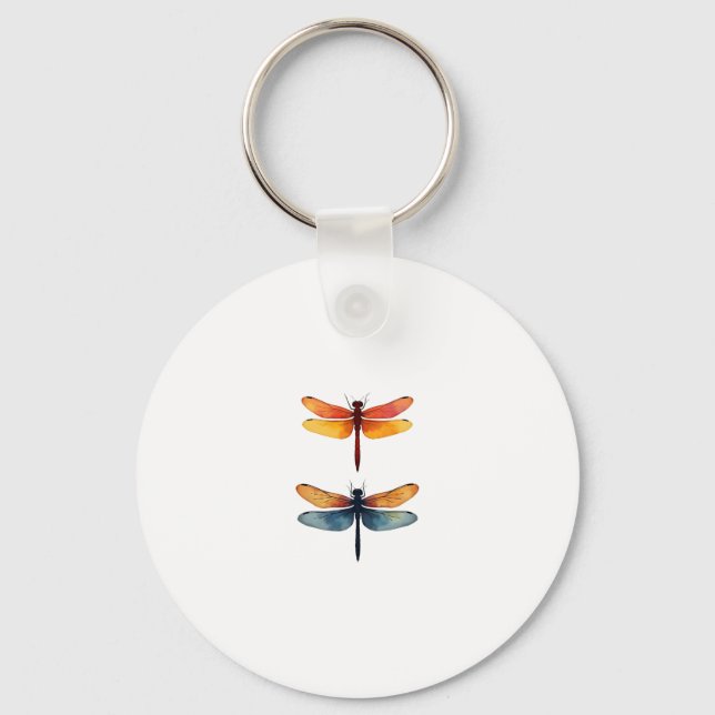 Love Dragonflies child small simple Minimalist Dra Keychain (Front)