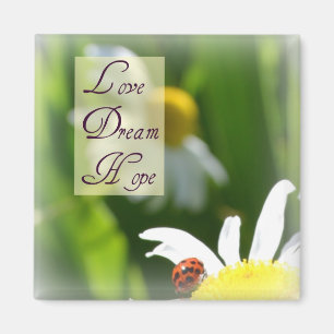 Love, Dream, Hope Ladybug Magnet