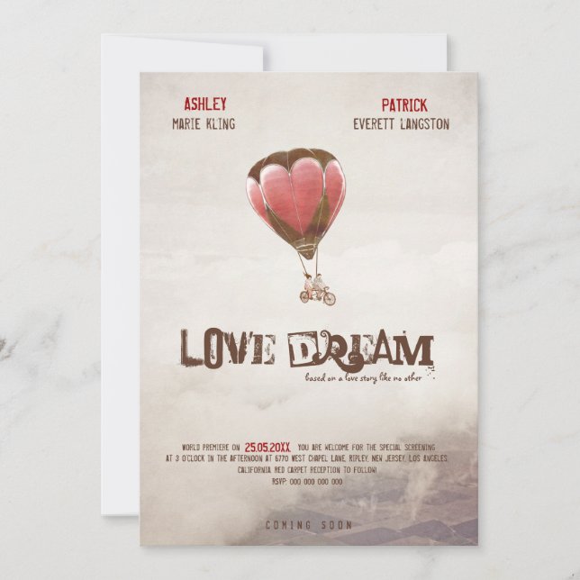 Love Dream Wedding Invite (Front)