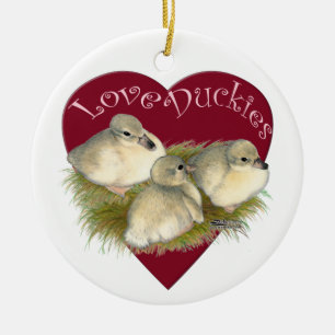 Love Duckies Ceramic Ornament