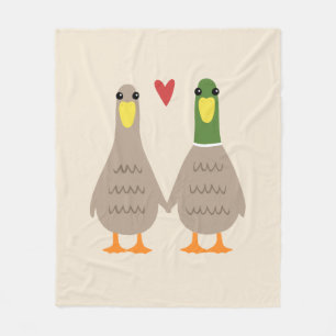 Love Ducks   Cute Ducks Couple Fleece Blanket
