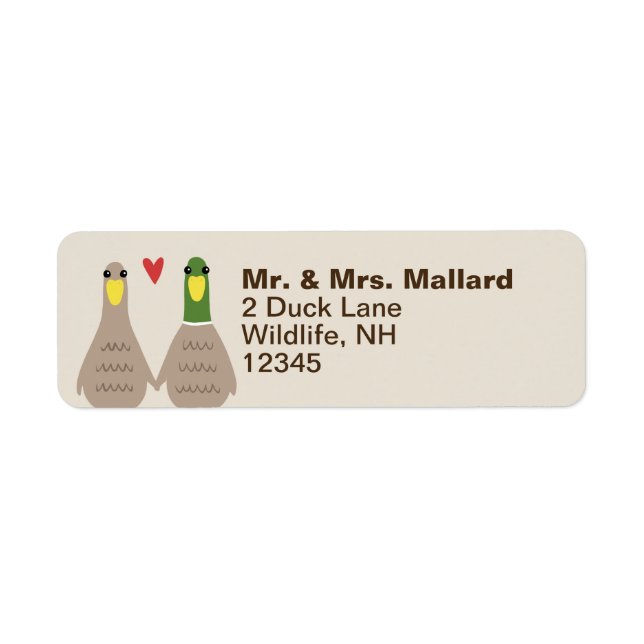 Love Ducks | Étiquettes d'adresse de retour Couple (Devant)