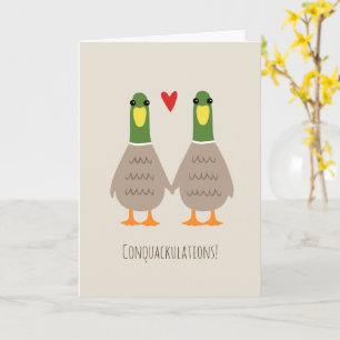 Love Ducks Wedding Congratulations Grooms Congrats Card