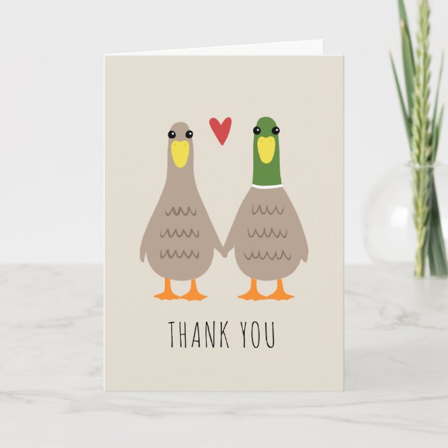 Love Ducks Wedding Thank You (Front)
