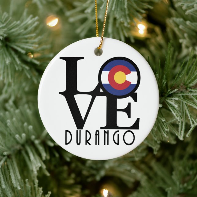 LOVE Durango Ceramic Ornament (Tree)