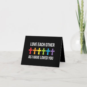 Love Each Other Gay Pride LGBTQ Rainbow Christian  Card