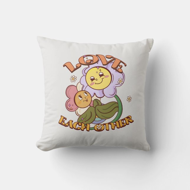 Love Each Other Throw Pillow (Front)