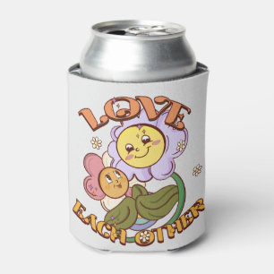 Love Each Other Whimsical Floral Design Can Cooler