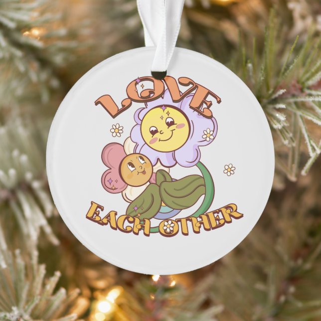 Love Each Other | Whimsical Floral Design Ornament (Tree)