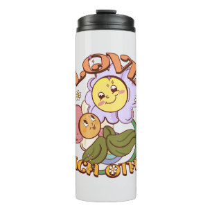 Love Each Other   Whimsical Floral Design Thermal Tumbler