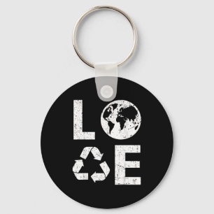 Love Earth & Recycle Recycling Keychain