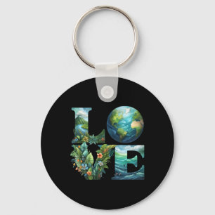 Love Earth Day Planet Nature 2025 Environmental Ec Keychain